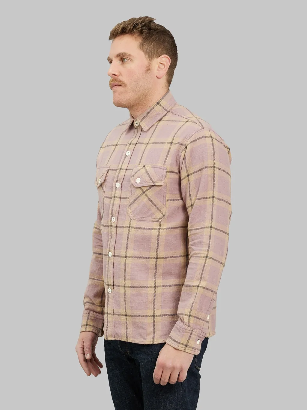 3sixteen Crosscut Flannel Mauve Slub Check