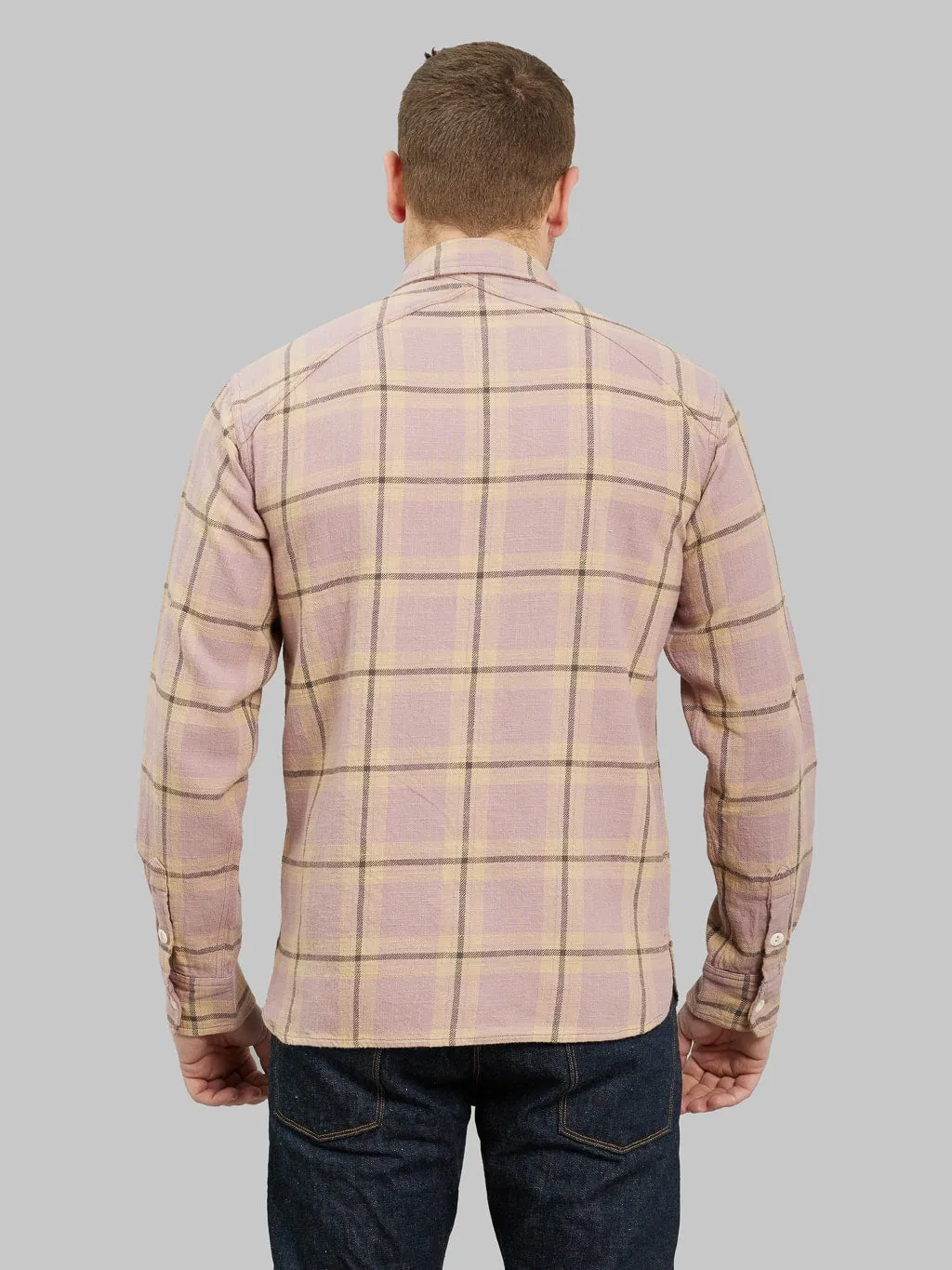 3sixteen Crosscut Flannel Mauve Slub Check