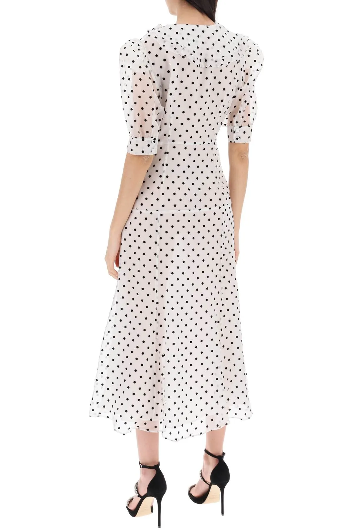 ALESSANDRA RICH silk organza midi dress with polka