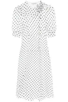 ALESSANDRA RICH silk organza midi dress with polka