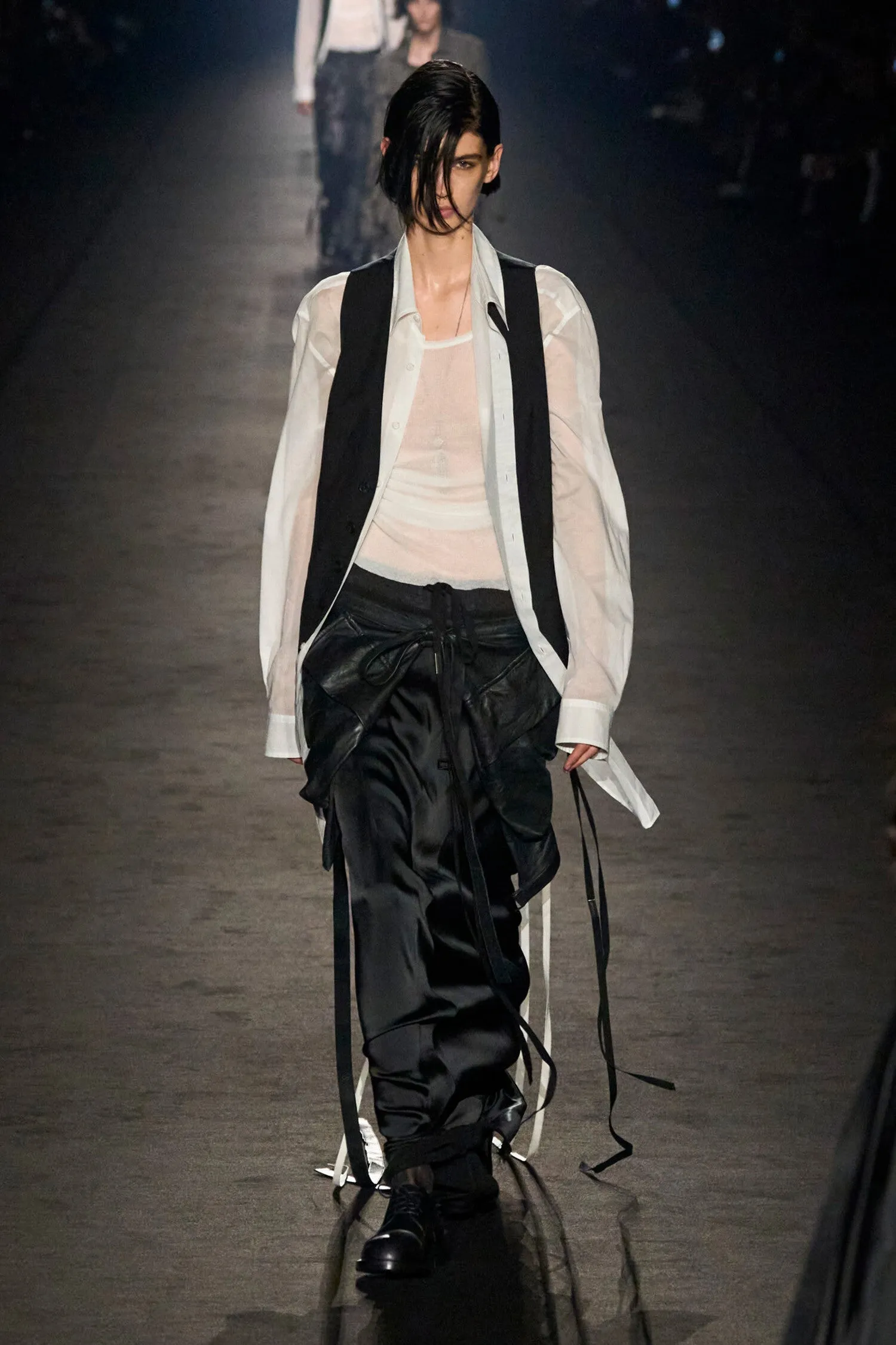 ANN DEMEULEMEESTER WOMAN BLACK VESTS