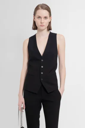 ANN DEMEULEMEESTER WOMAN BLACK VESTS