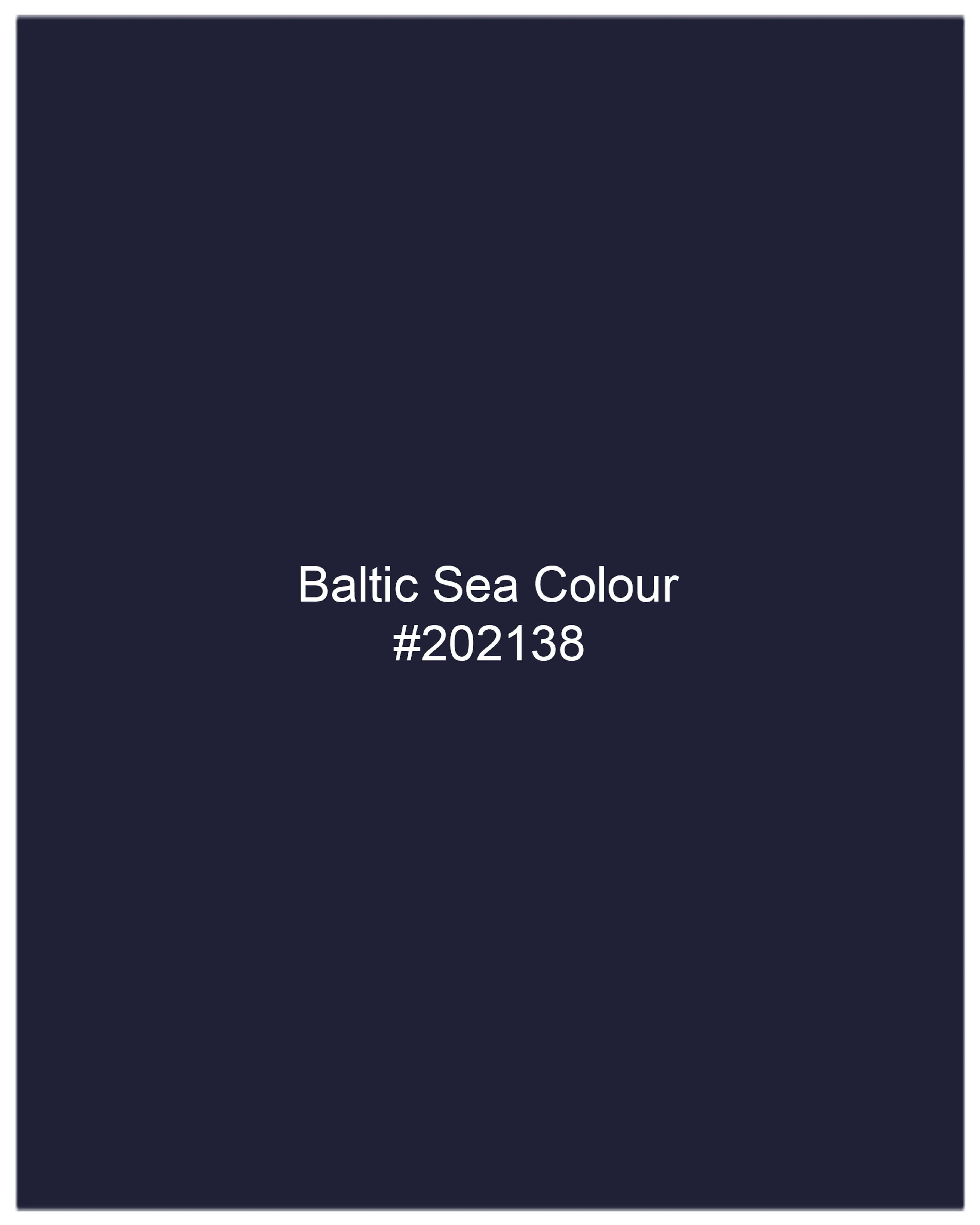 Baltic Sea Blue Windowpane Cross Placket Bandhgala Suit