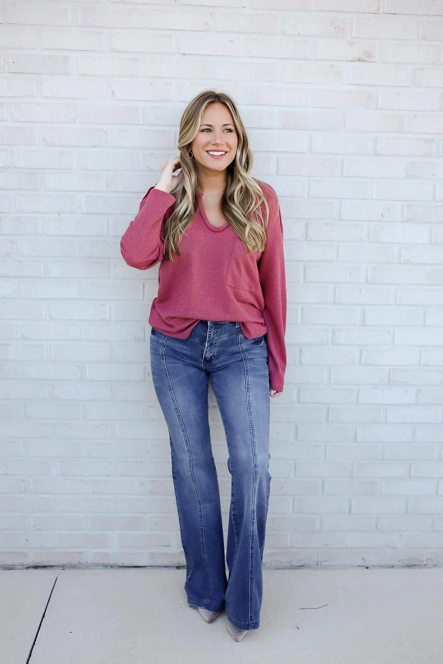 Behind The Scenes Waffle Knit Top