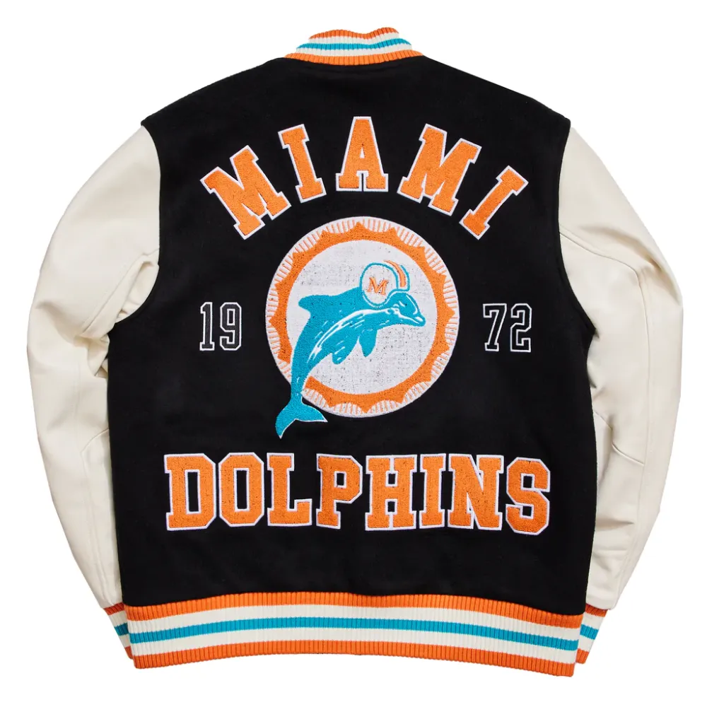 Black And White Miami Dolphins Jacket