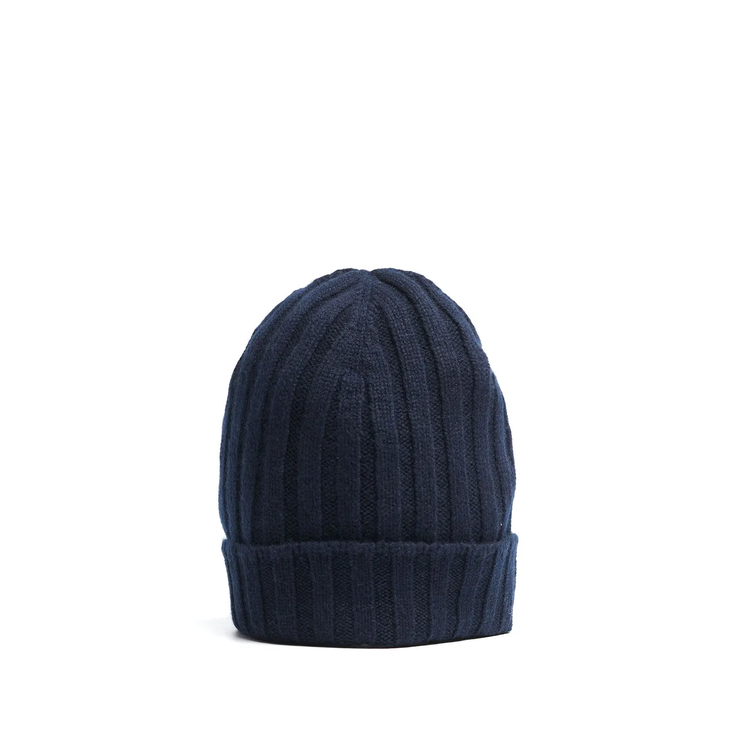 BLUE RIBBED BEANIE