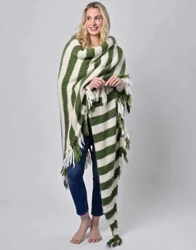 Breton Stripe Merino Wool Wrap Knitting Kit, Wool Couture
