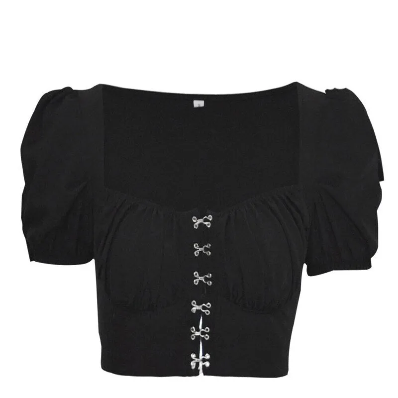 'Candle in the Light' Black Alt Goth Top