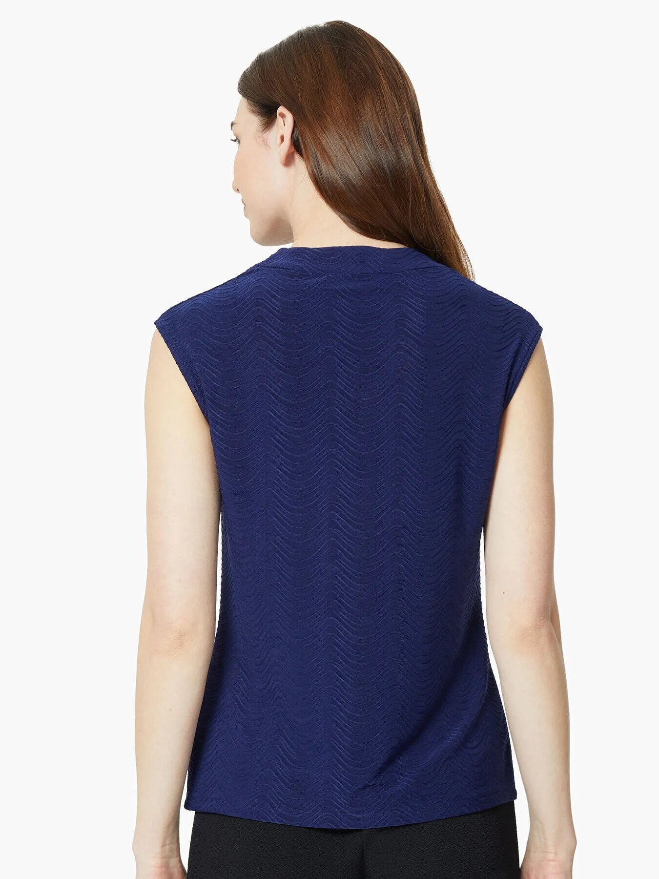 Cap Sleeve Cowl Neck Jersey Knit Top