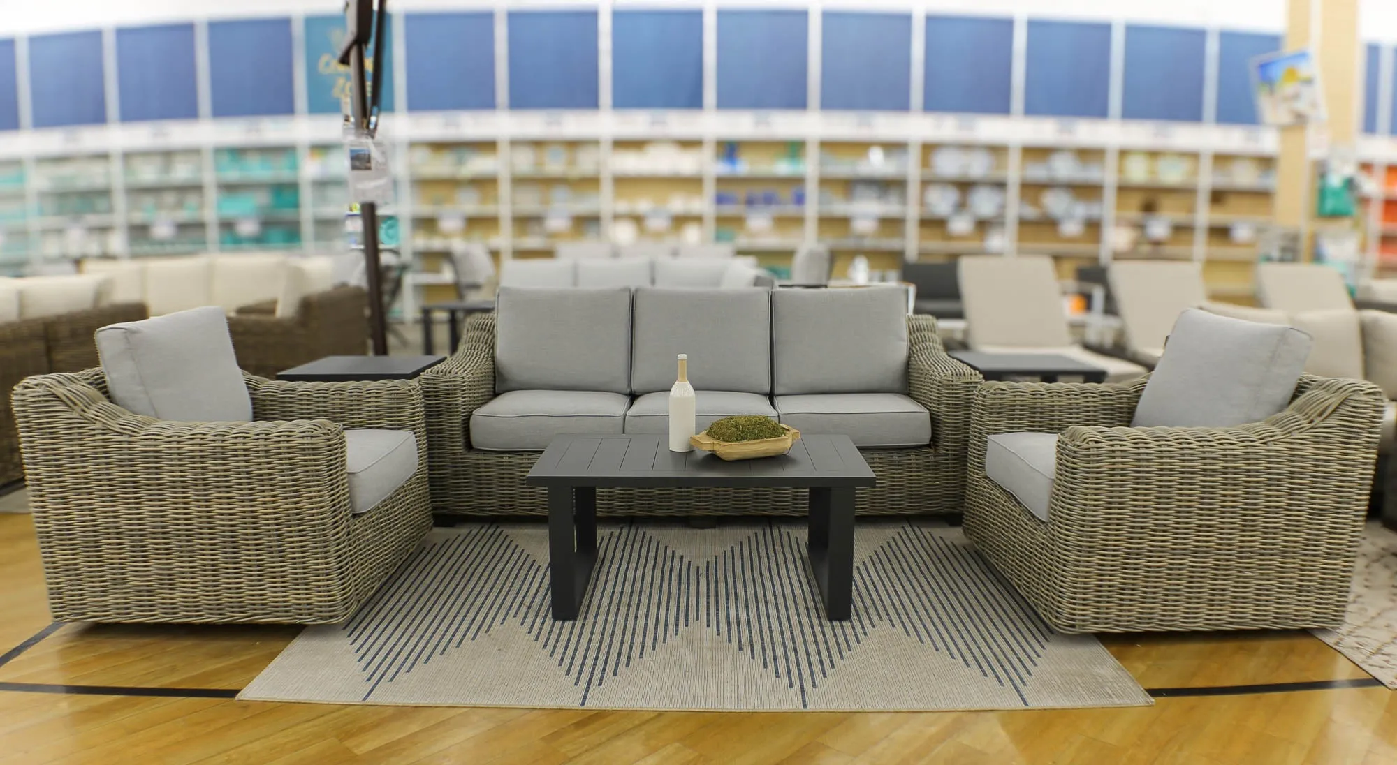 Carmel Natural 3pc Outdoor Seating Set LUX Heavy Weave