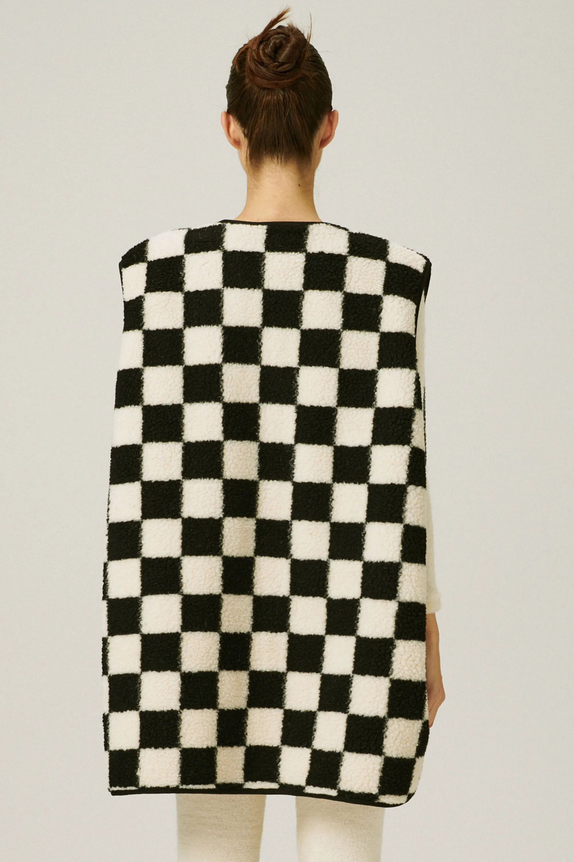 Ceci Oversized Checkerboard Vest