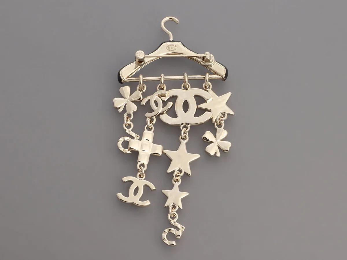Chanel CC Logo Charms Clothes Hanger Brooch