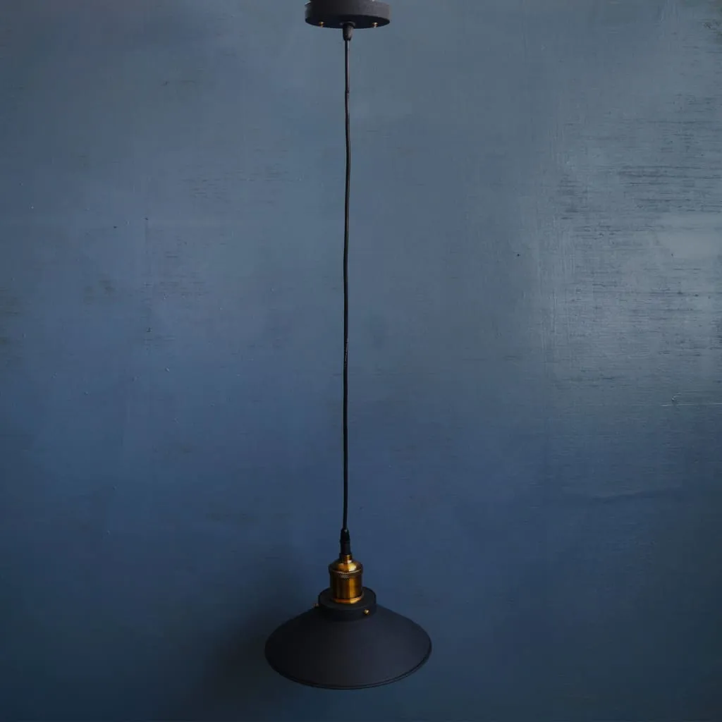 Clh109 Nordic Conical Midnight-Gold Industrial Ceiling Pendant Light
