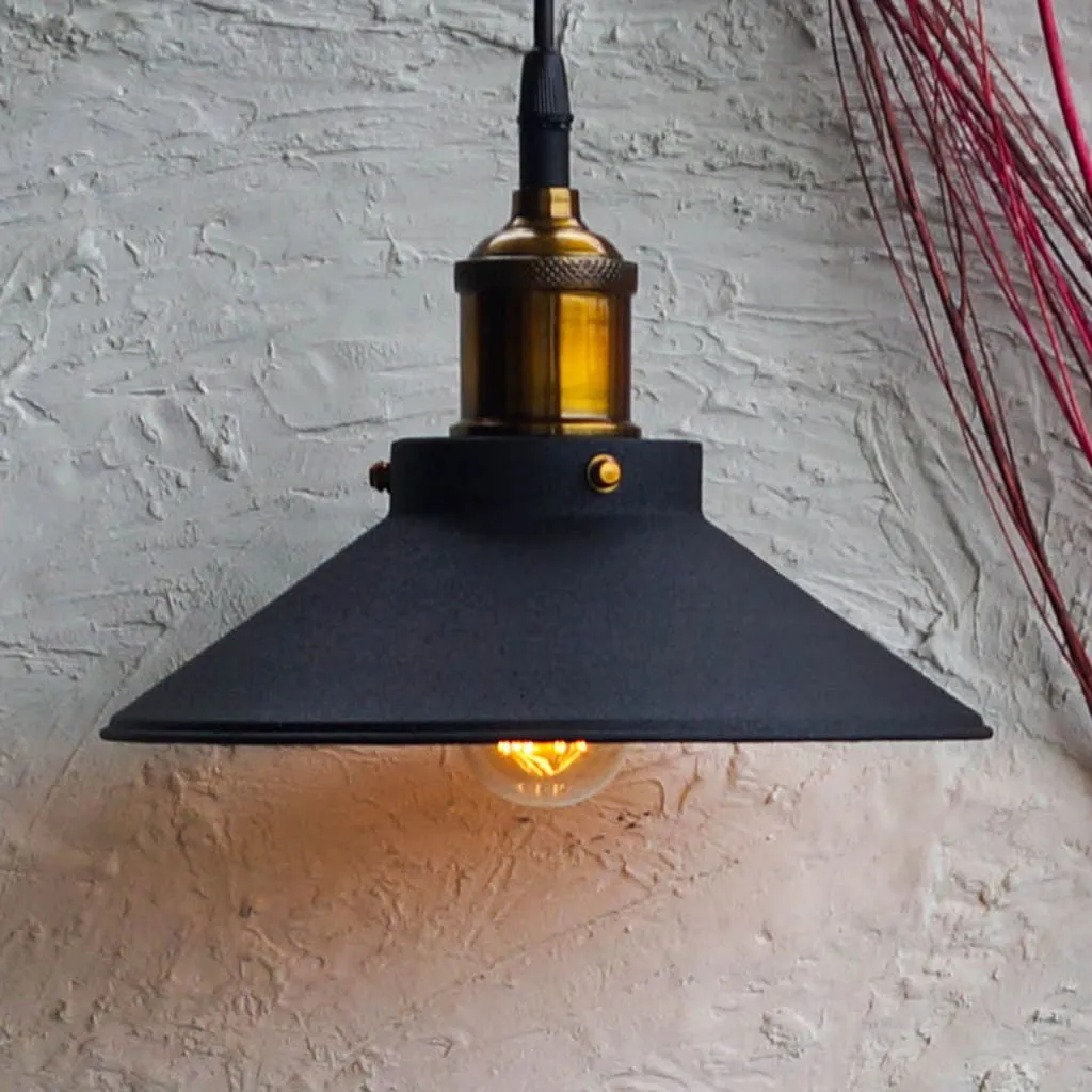 Clh109 Nordic Conical Midnight-Gold Industrial Ceiling Pendant Light