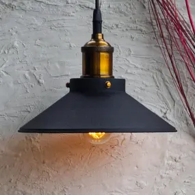 Clh109 Nordic Conical Midnight-Gold Industrial Ceiling Pendant Light