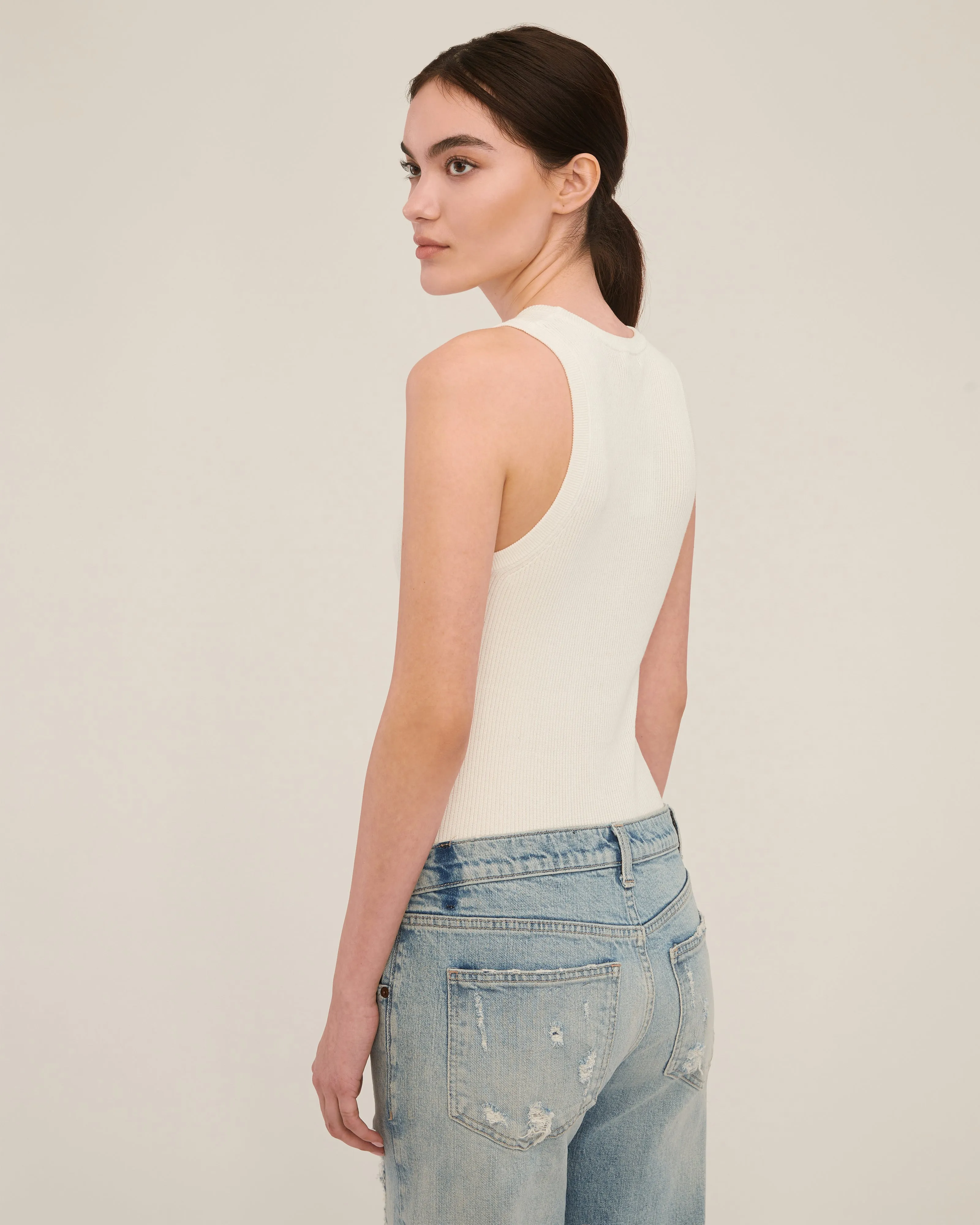 Drey Ribbed Slim Sweater Tank