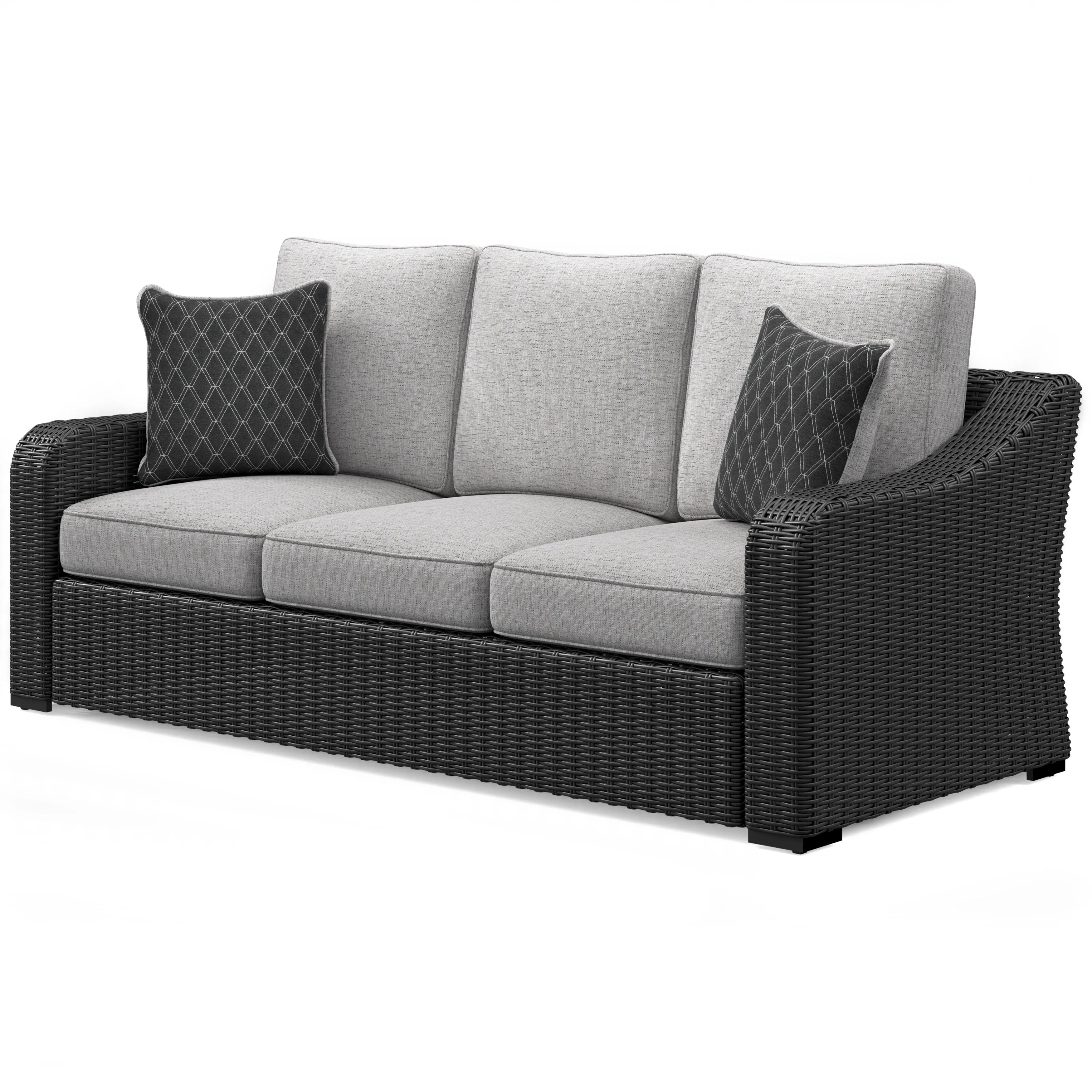 Fire Island Black Outdoor 3-Piece Seating Set (Sofa  2 Swivel Rockers)