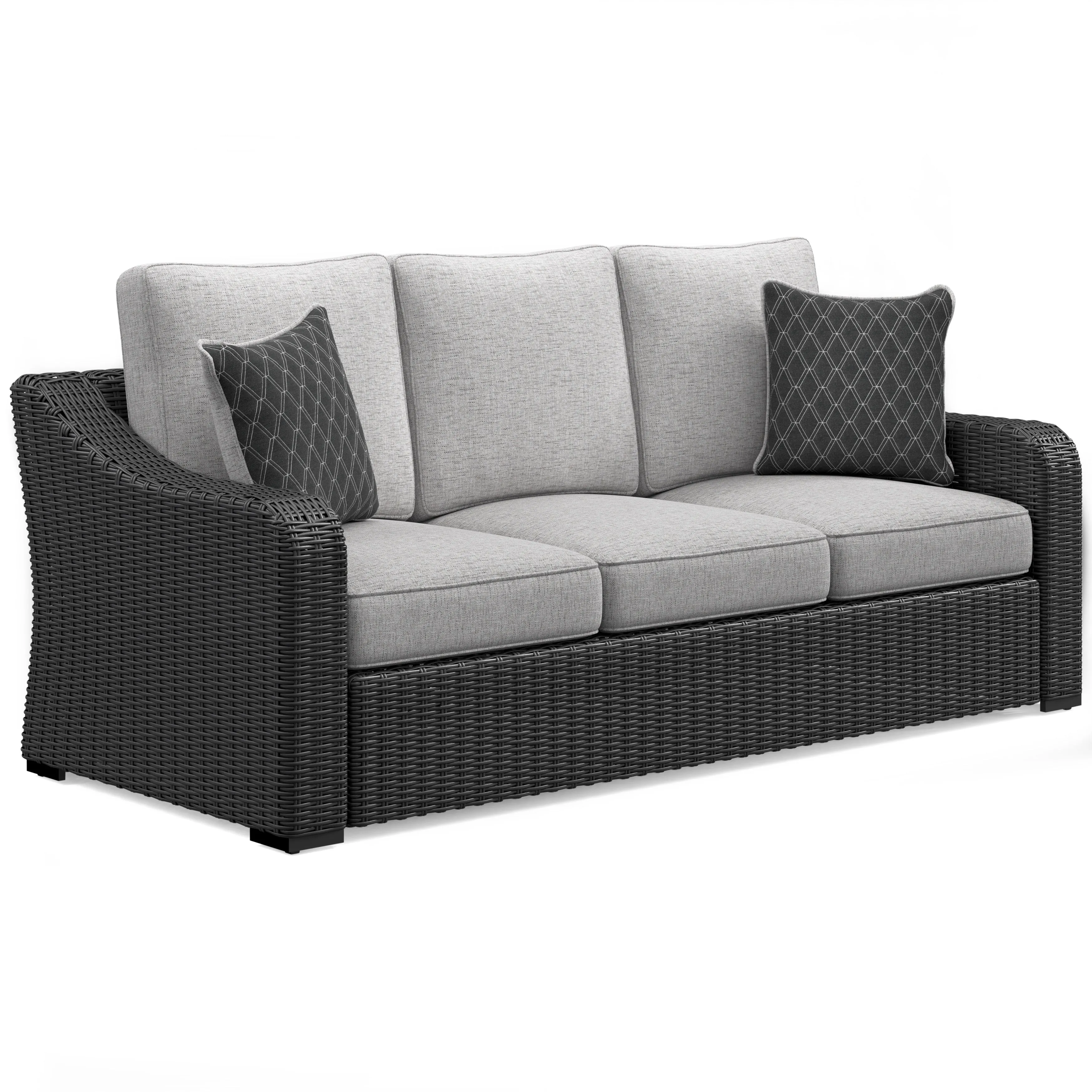 Fire Island Black Outdoor 3-Piece Seating Set (Sofa  2 Swivel Rockers)