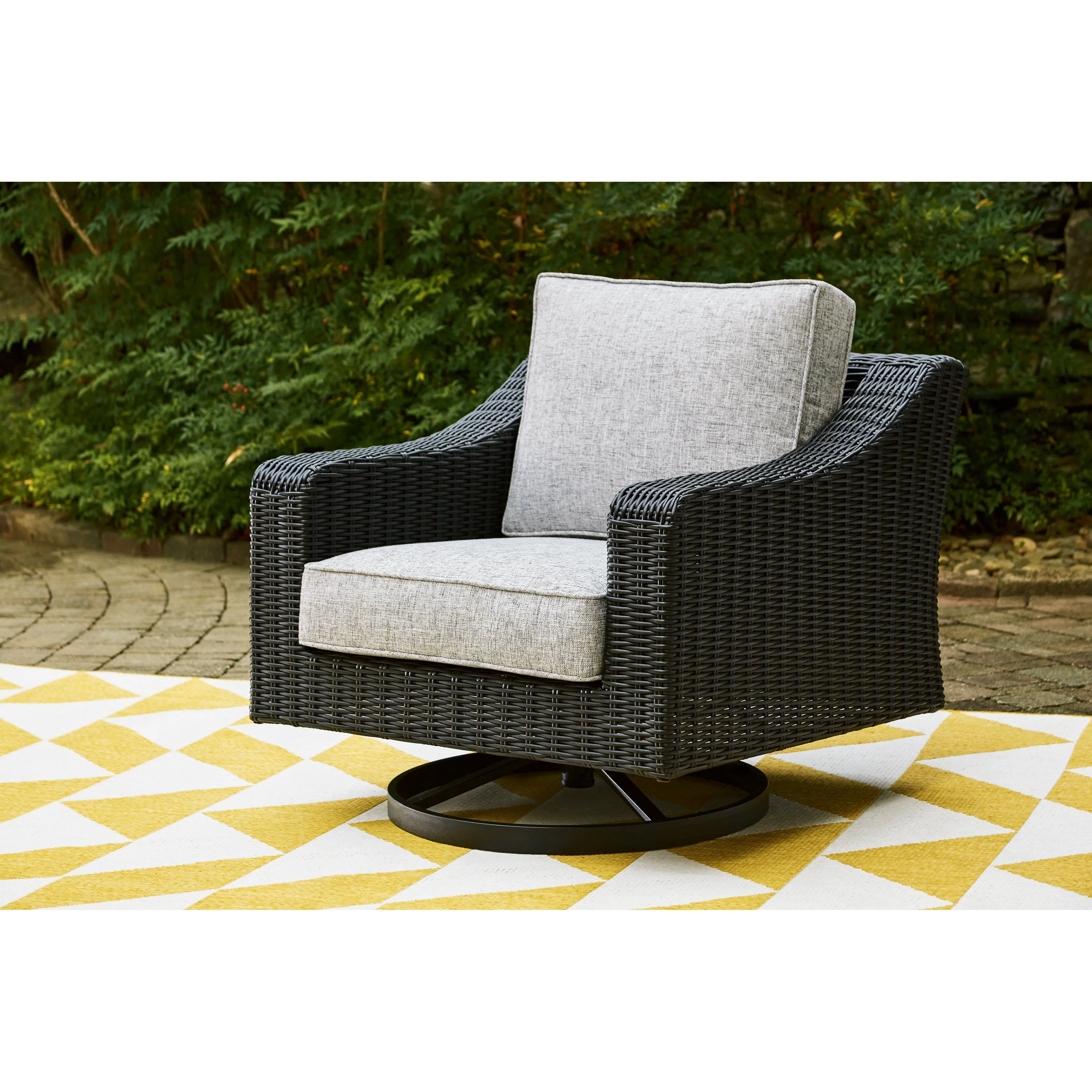 Fire Island Black Outdoor 3-Piece Seating Set (Sofa  2 Swivel Rockers)