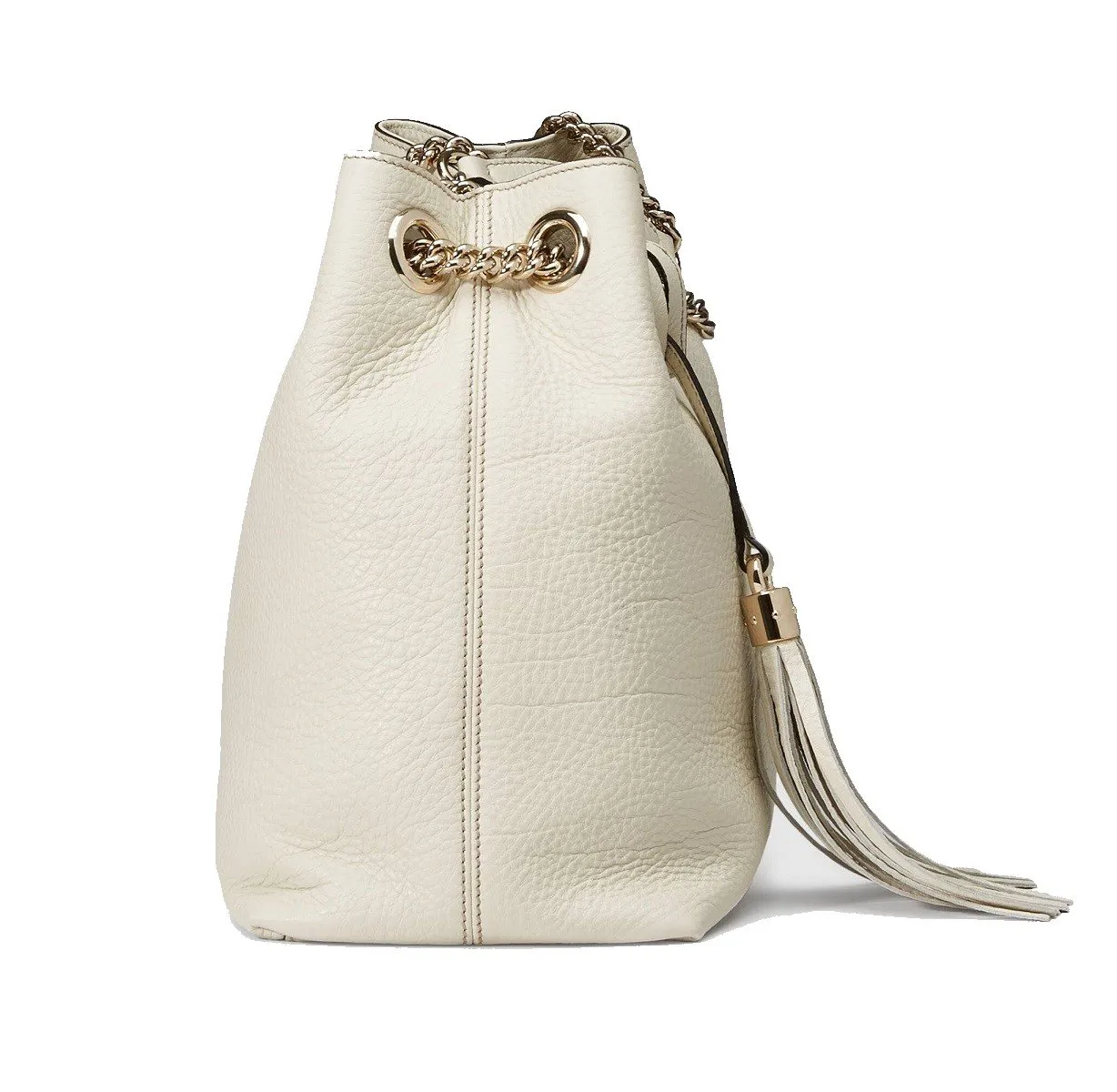 Gucci Soho GG Ivory Leather Chain Shoulder Tote Bag