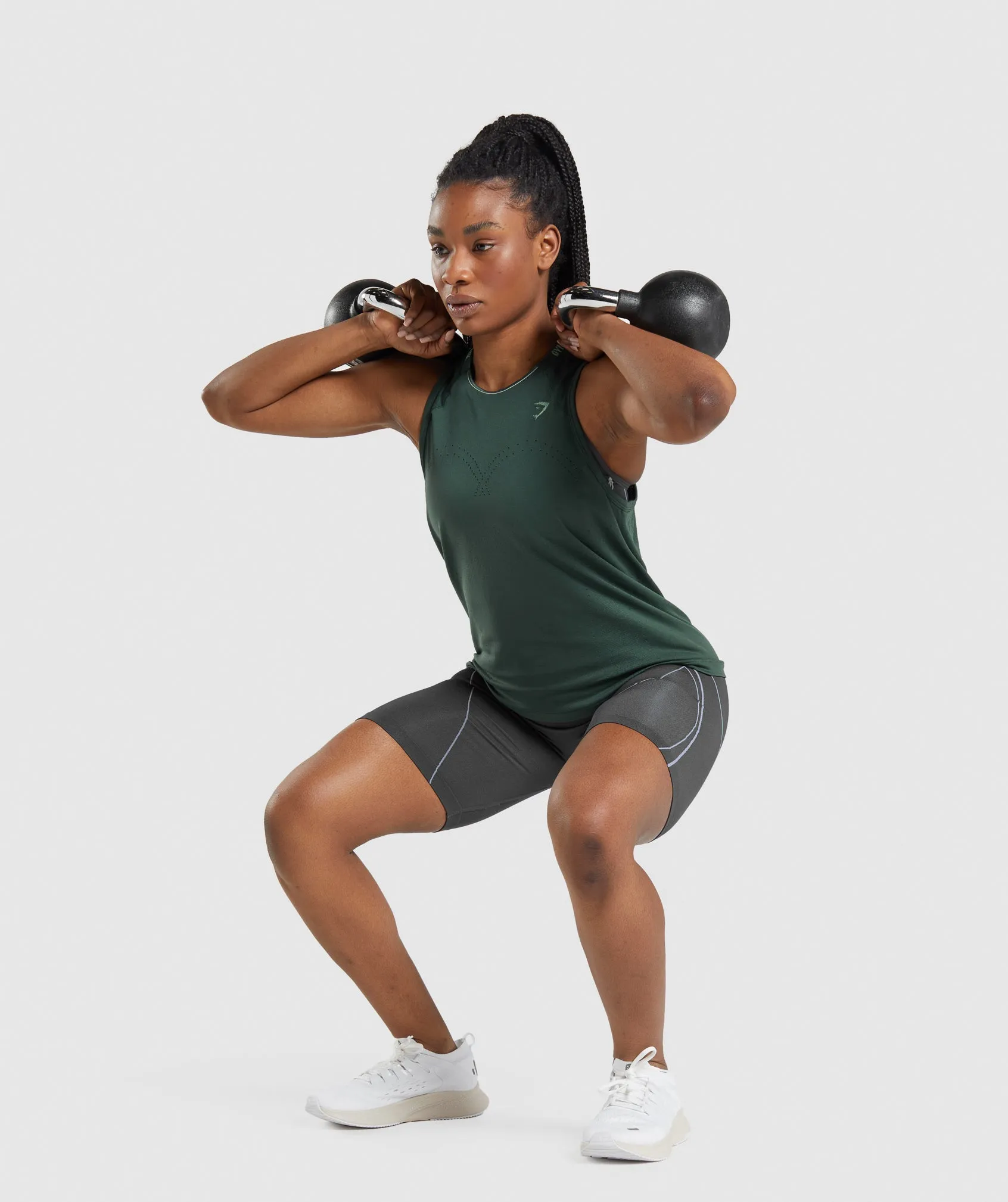 Gymshark Apex Seamless Tank - Obsidian Green/Cucumber Green