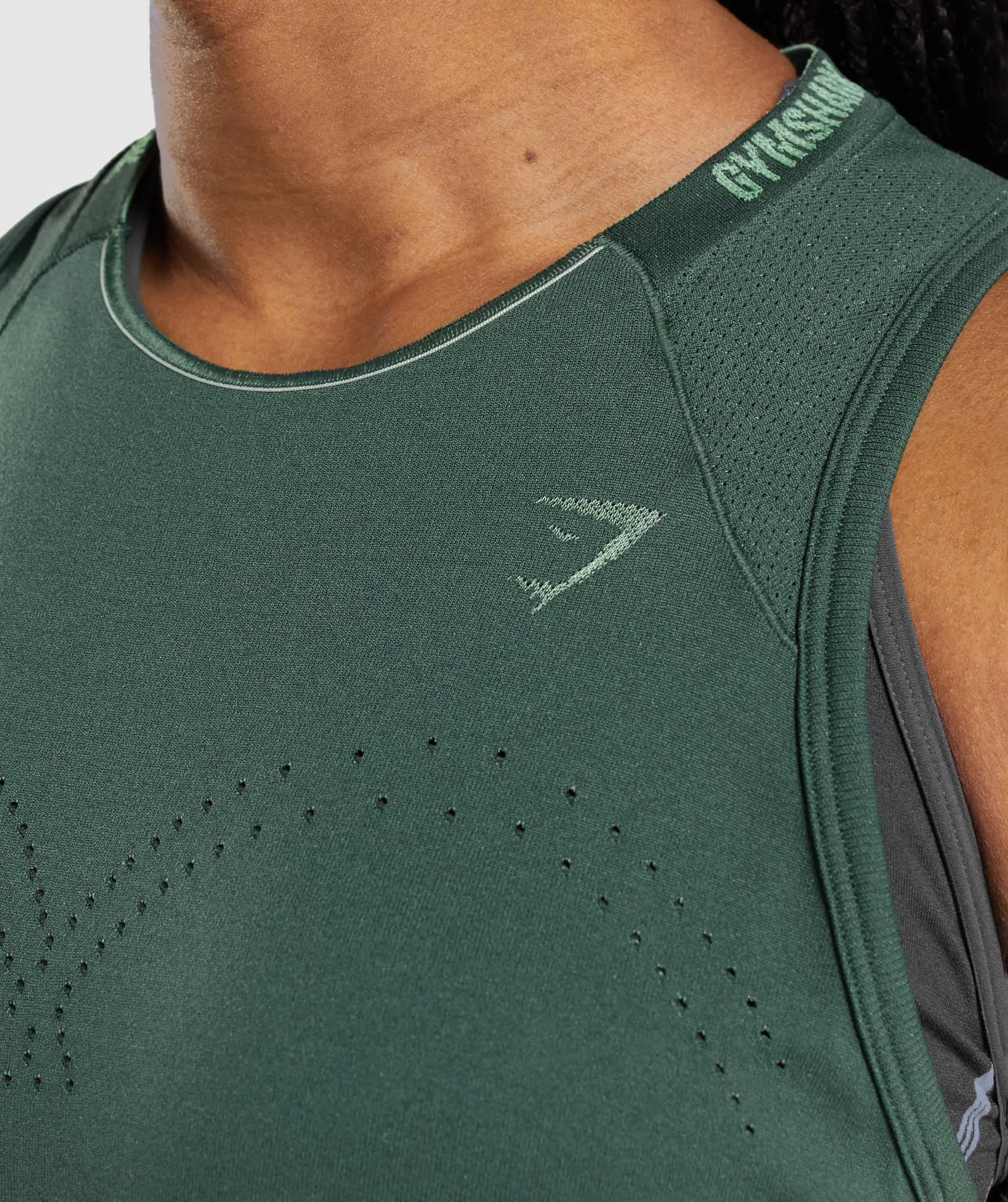 Gymshark Apex Seamless Tank - Obsidian Green/Cucumber Green