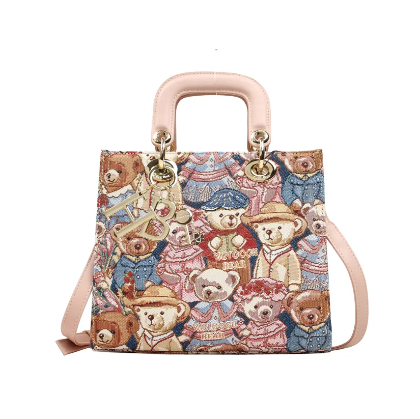 Henney Bear Leatherette Top Handle Shoulder Bag