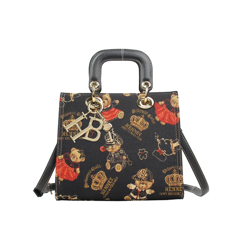 Henney Bear Leatherette Top Handle Shoulder Bag