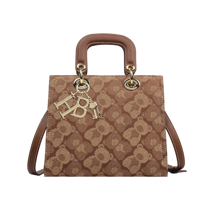 Henney Bear Leatherette Top Handle Shoulder Bag
