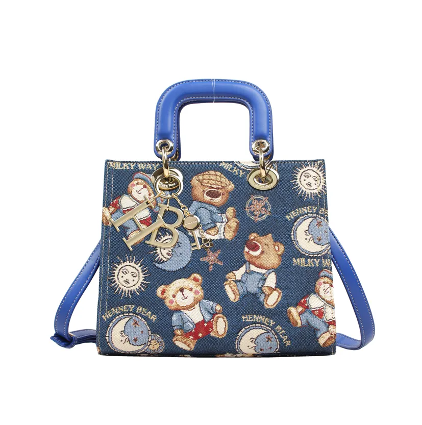 Henney Bear Leatherette Top Handle Shoulder Bag