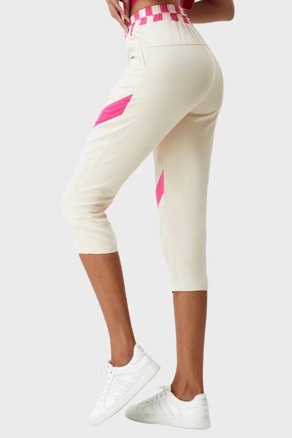 High-Waisted Checkered Chic Crop Pants