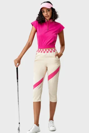 High-Waisted Checkered Chic Crop Pants