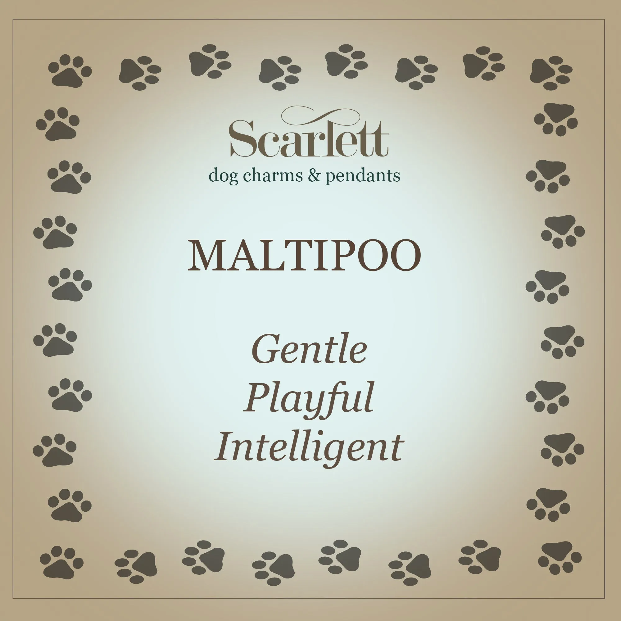 Maltipoo Silver Dog Charm