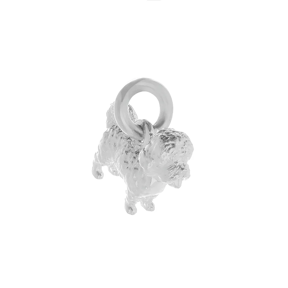 Maltipoo Silver Dog Charm