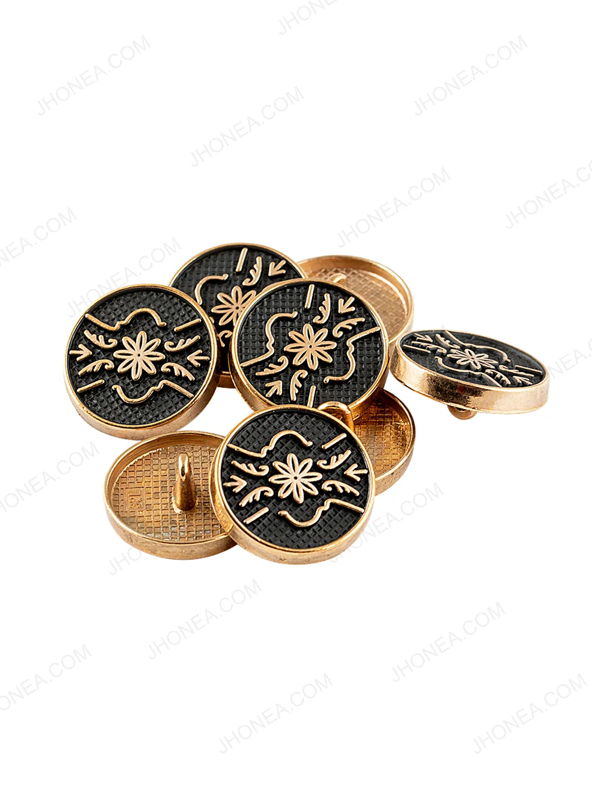 Matte Gold Engraved Design Coat Button