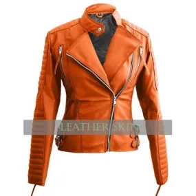 Orange Leather Jacket