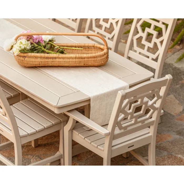 Polywood Chinoiserie 9-Piece Farmhouse 97" Dining Set by Martha Stewart