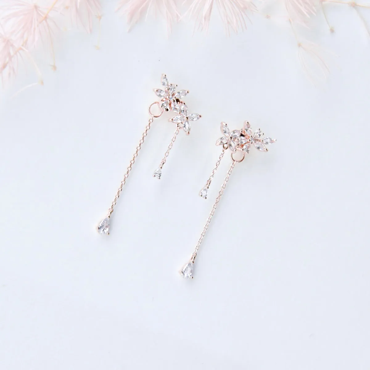 Rose Gold Never Forget Earrings