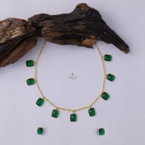 Simple Sufi Stone Necklace Earrings Set (color option) - AS100738