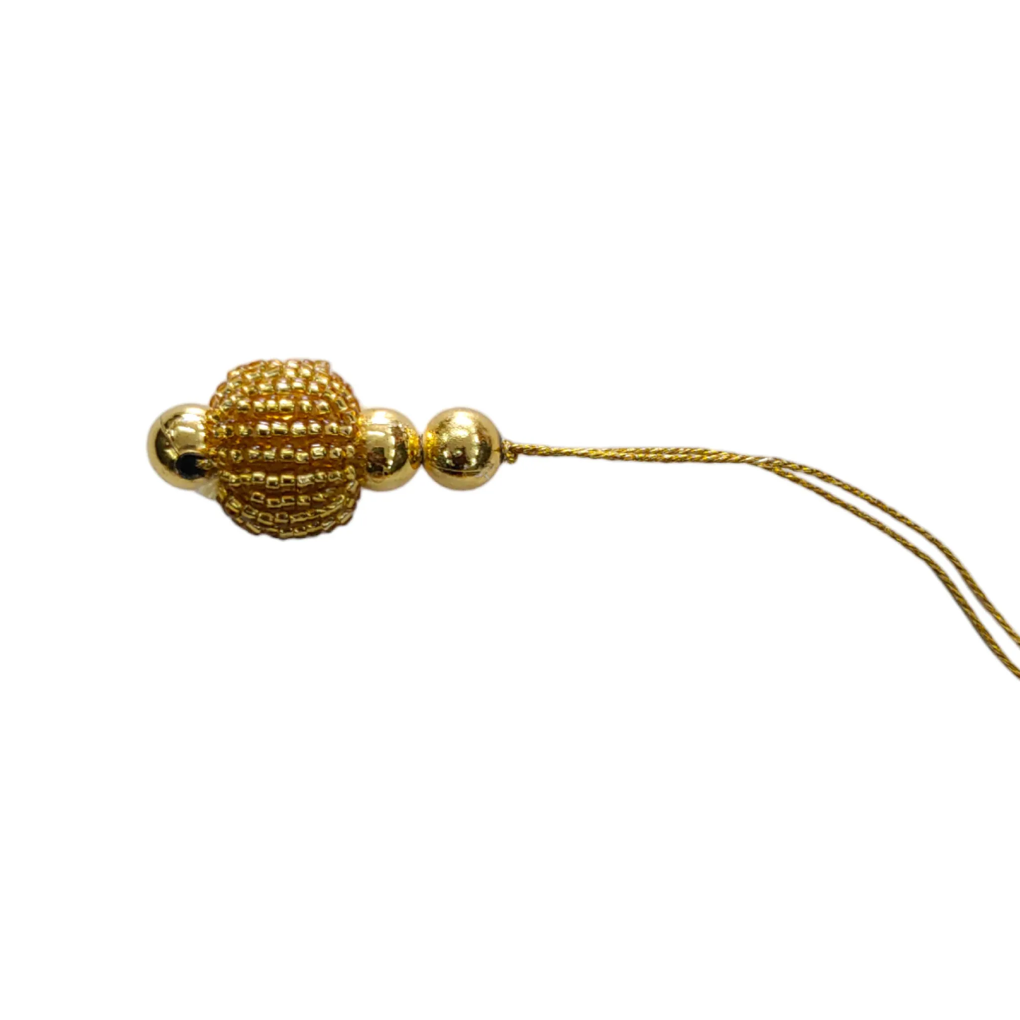 Stylish Round Golden Ball Latkan Tassels for Craft or Decoration - 11916