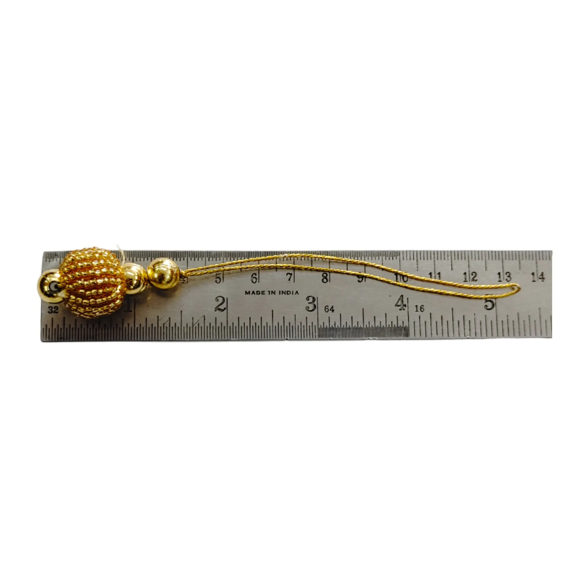 Stylish Round Golden Ball Latkan Tassels for Craft or Decoration - 11916