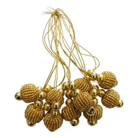 Stylish Round Golden Ball Latkan Tassels for Craft or Decoration - 11916