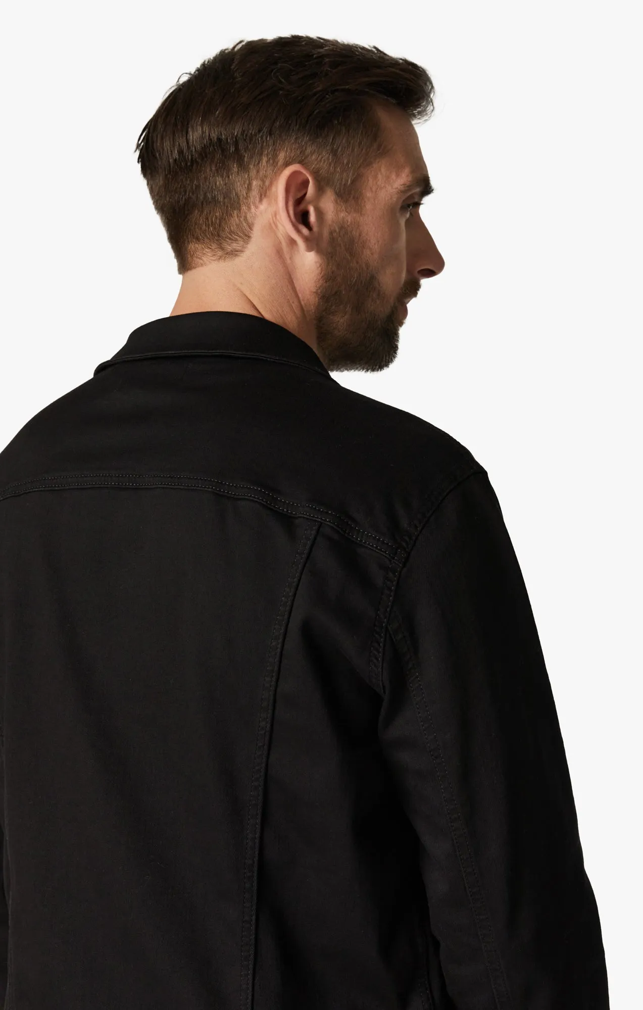 Travis Jacket in Black Brushed Denim