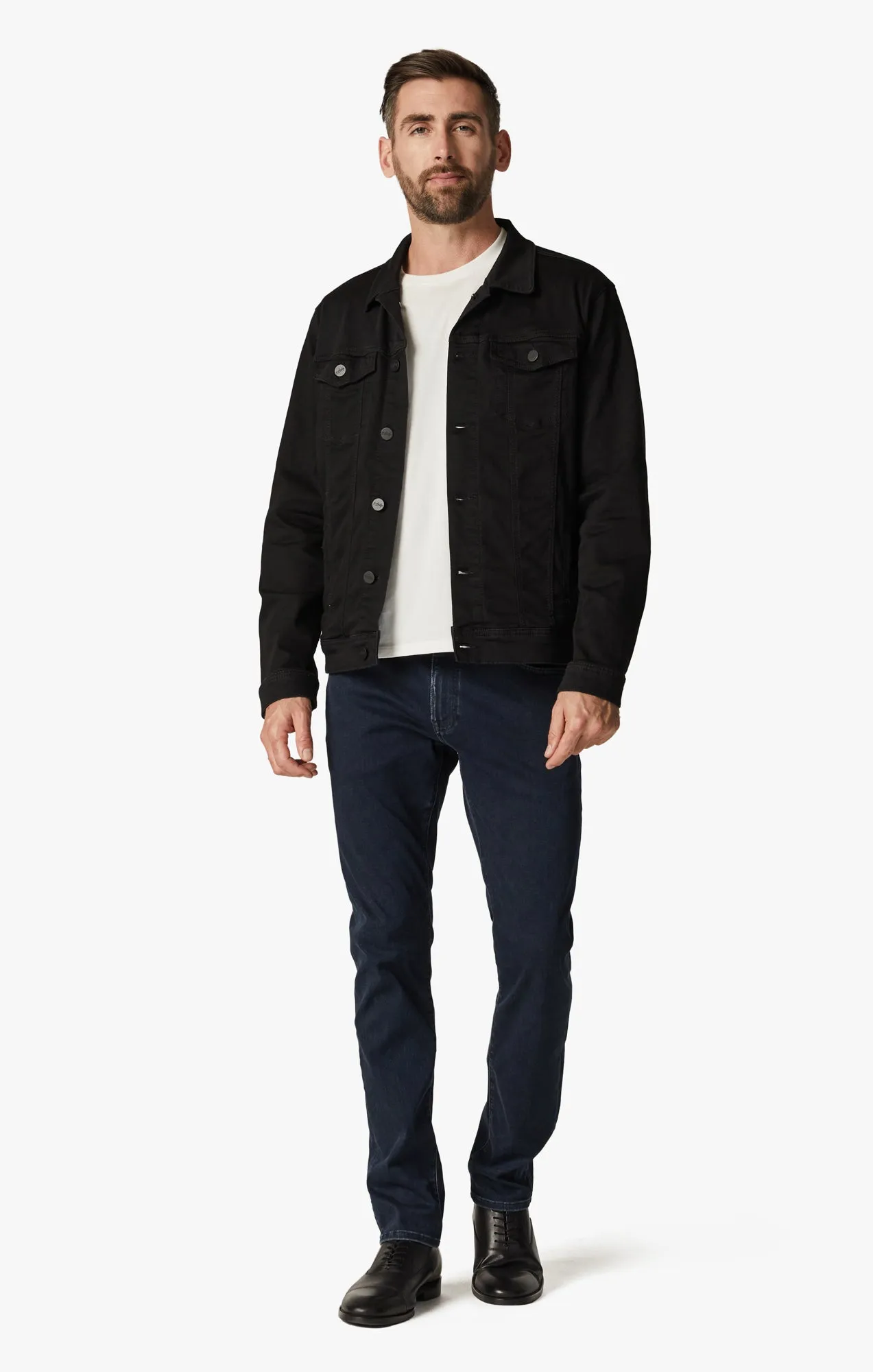 Travis Jacket in Black Brushed Denim