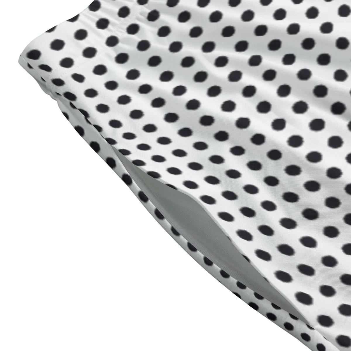 Vampire Art Edgy Trendsetter Maxi Skirt With Pockets - Retro Polka Dot in White