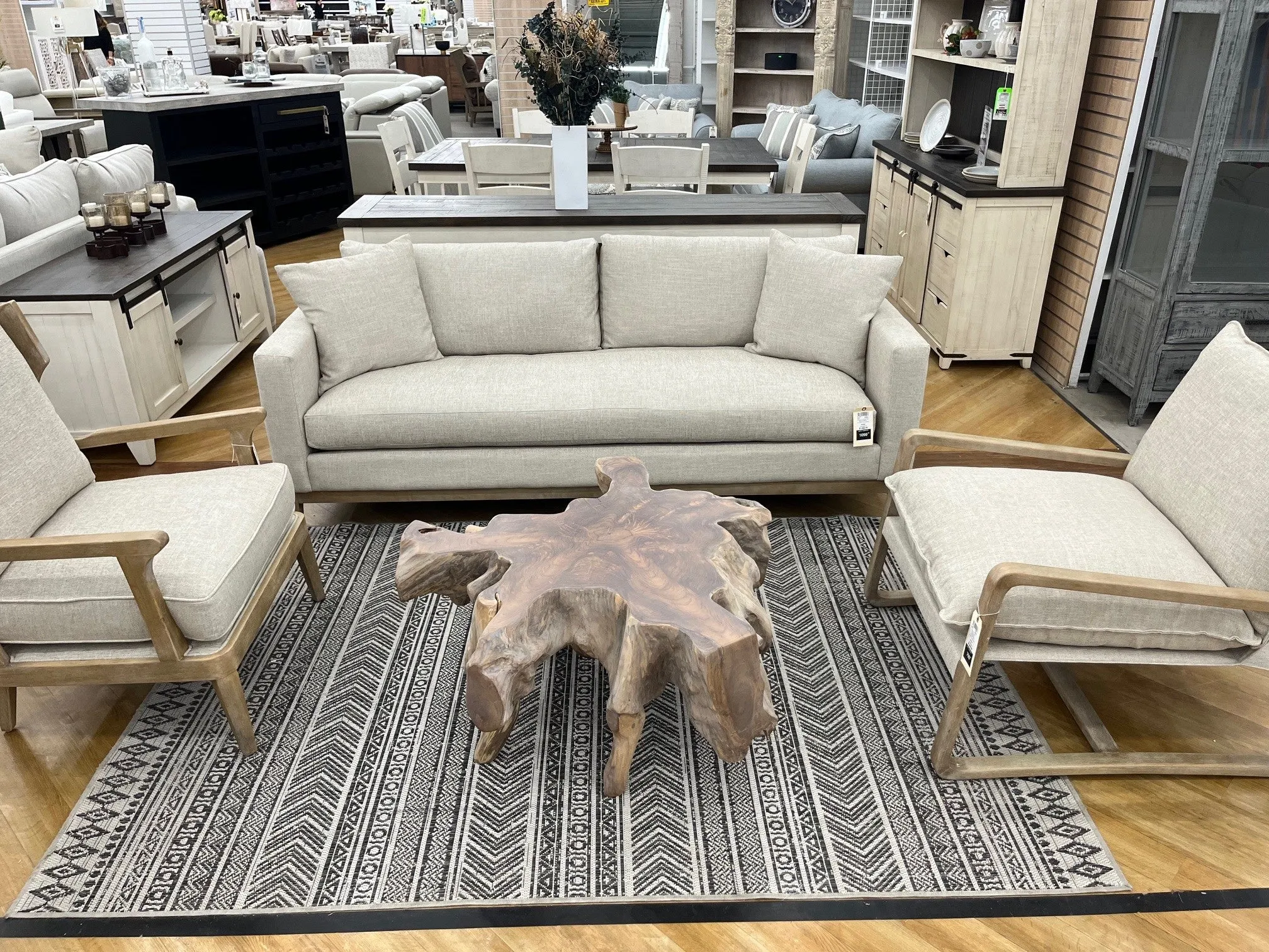 Wiley Flax 84" Bench Sofa