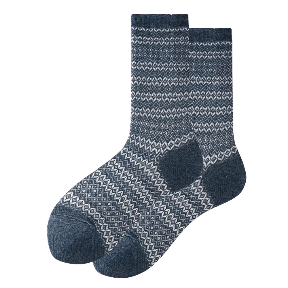 Women's Touch Wear Everyday Pink Stripe Lounge Crew Wool Socks 5-Packs