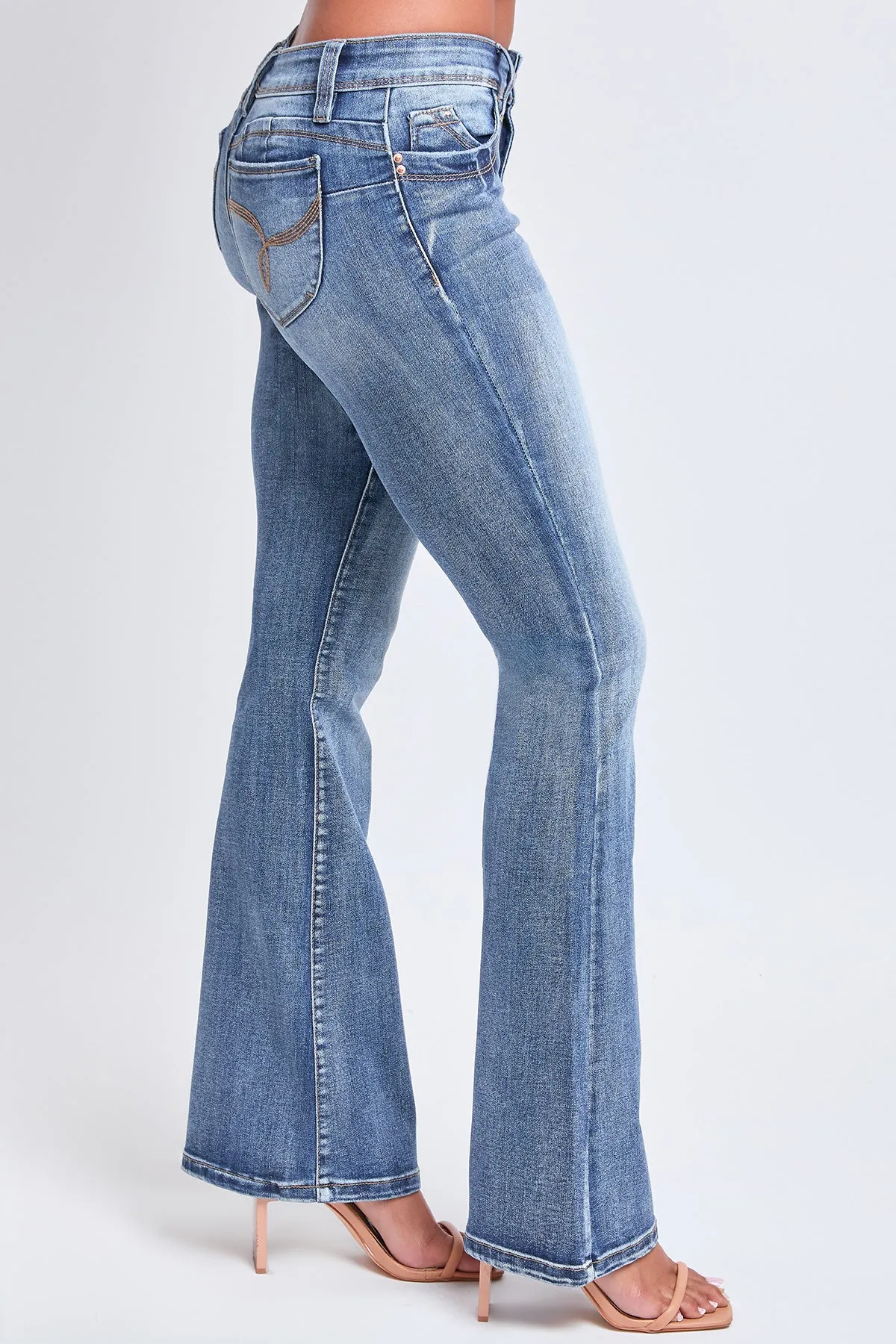 Women's WannaBettaButt Low Rise Embroidered Flare Jeans