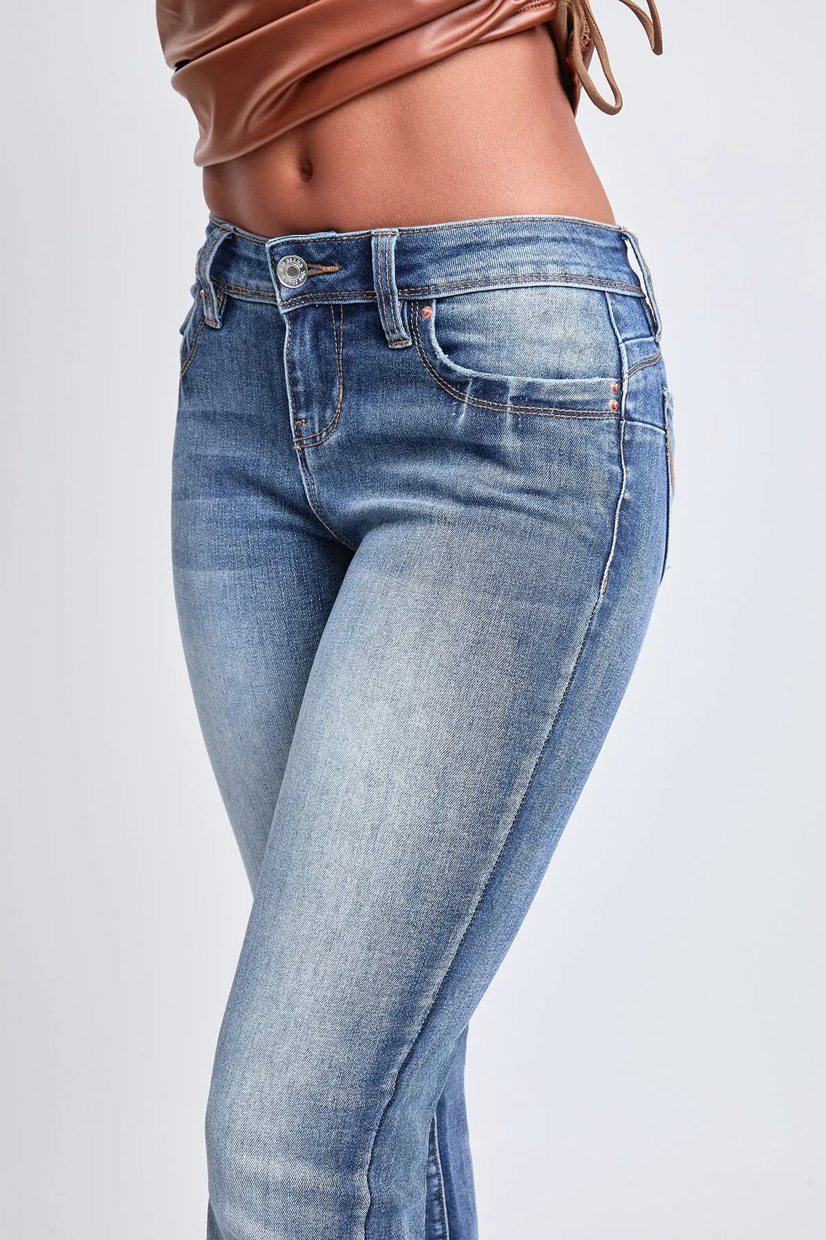 Women's WannaBettaButt Low Rise Embroidered Flare Jeans