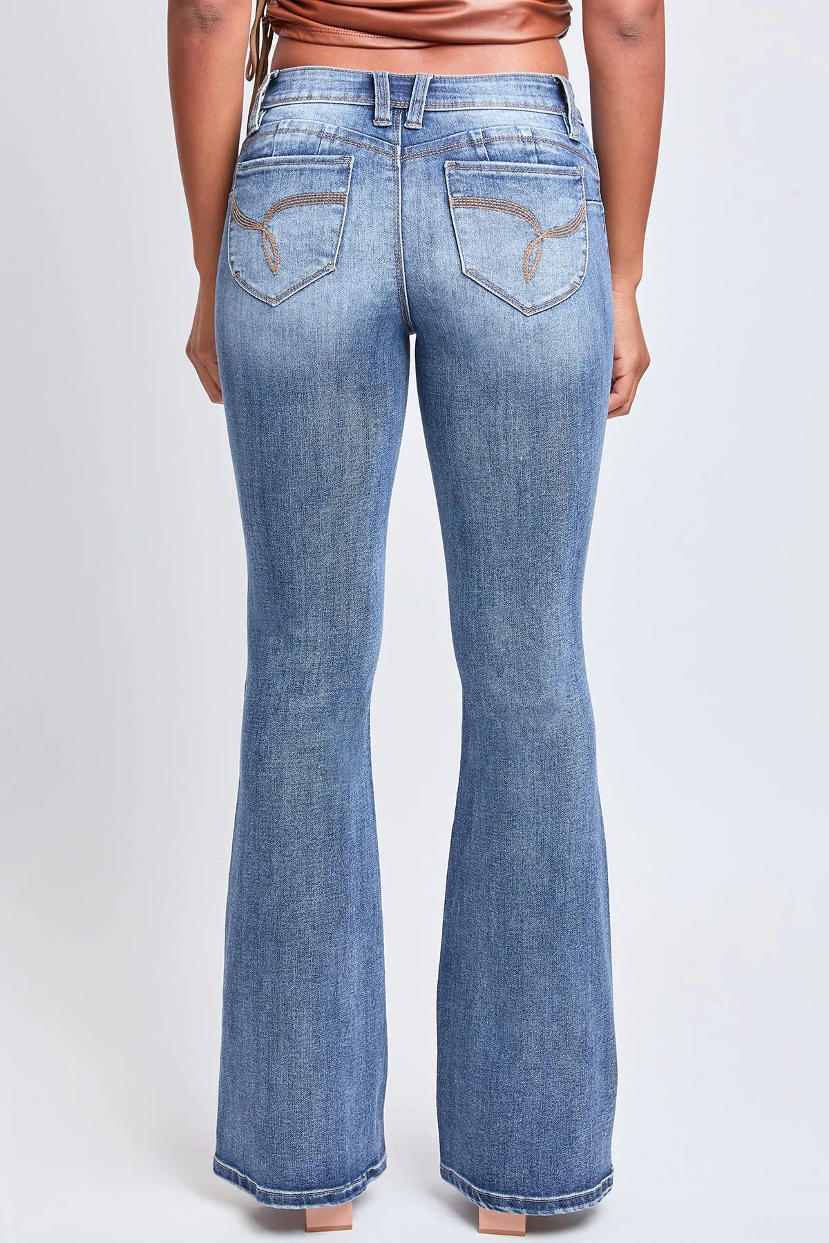 Women's WannaBettaButt Low Rise Embroidered Flare Jeans